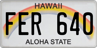 HI license plate FER640