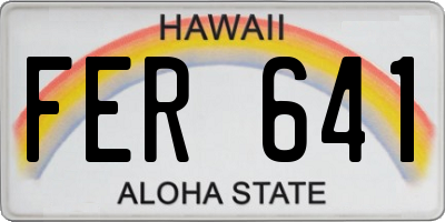 HI license plate FER641