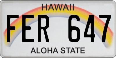 HI license plate FER647