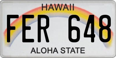 HI license plate FER648