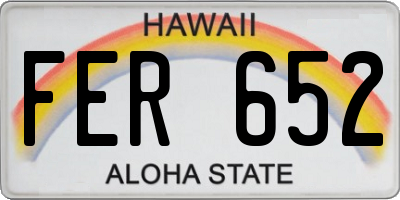 HI license plate FER652