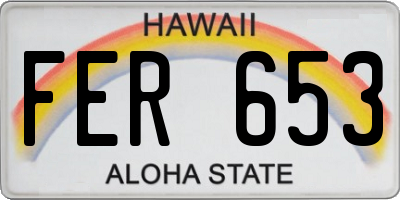 HI license plate FER653