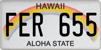 HI license plate FER655
