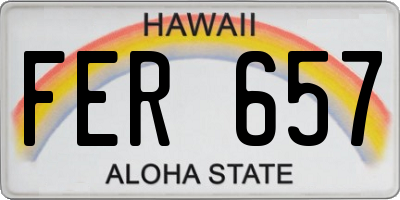 HI license plate FER657