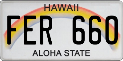 HI license plate FER660