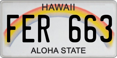 HI license plate FER663