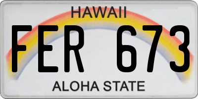HI license plate FER673