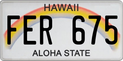 HI license plate FER675