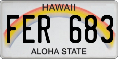 HI license plate FER683