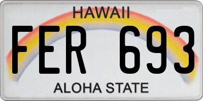 HI license plate FER693