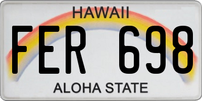 HI license plate FER698