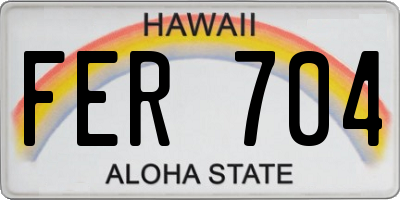 HI license plate FER704