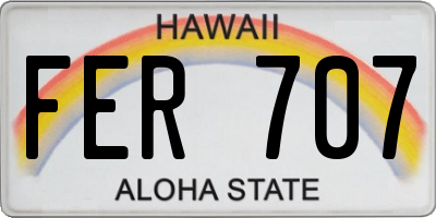 HI license plate FER707