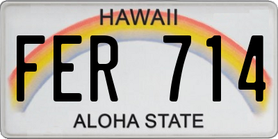 HI license plate FER714