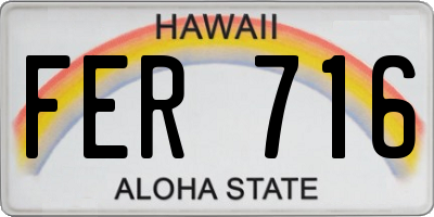 HI license plate FER716
