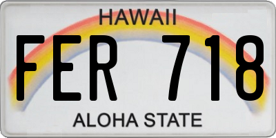 HI license plate FER718