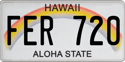 HI license plate FER720