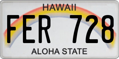 HI license plate FER728