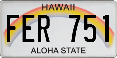 HI license plate FER751