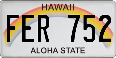 HI license plate FER752