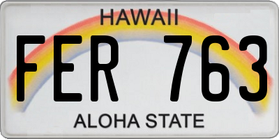 HI license plate FER763