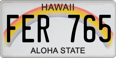 HI license plate FER765