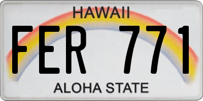 HI license plate FER771