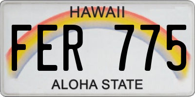 HI license plate FER775