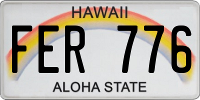 HI license plate FER776
