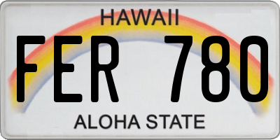 HI license plate FER780