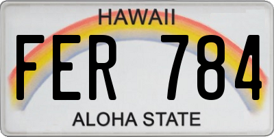 HI license plate FER784