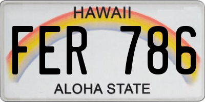 HI license plate FER786