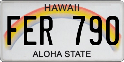 HI license plate FER790