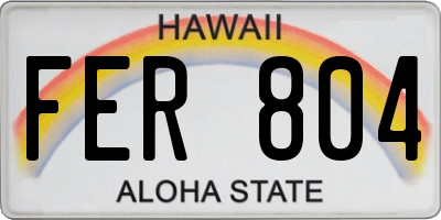 HI license plate FER804