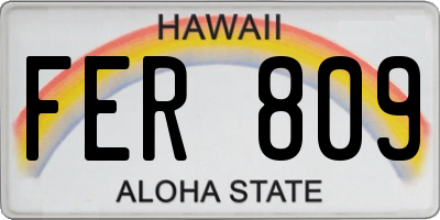 HI license plate FER809