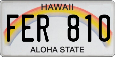 HI license plate FER810