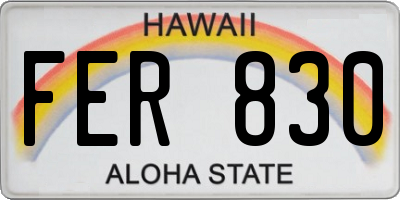 HI license plate FER830
