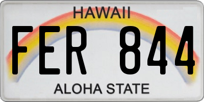 HI license plate FER844