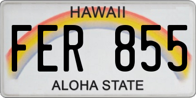 HI license plate FER855