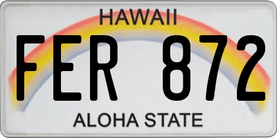 HI license plate FER872