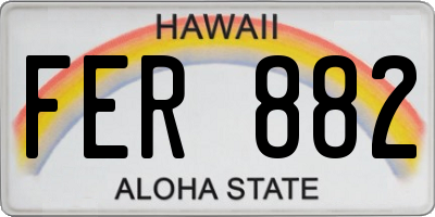 HI license plate FER882