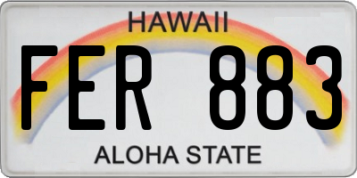 HI license plate FER883