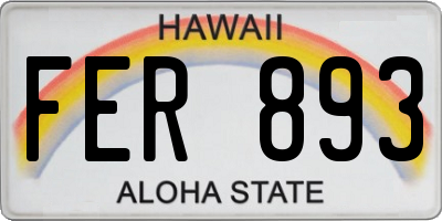 HI license plate FER893