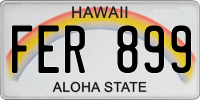 HI license plate FER899