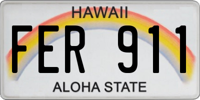 HI license plate FER911