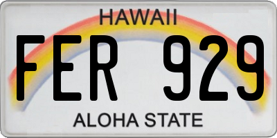 HI license plate FER929