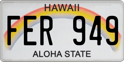 HI license plate FER949