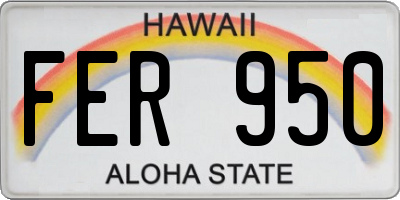 HI license plate FER950