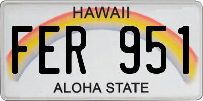 HI license plate FER951