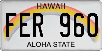 HI license plate FER960